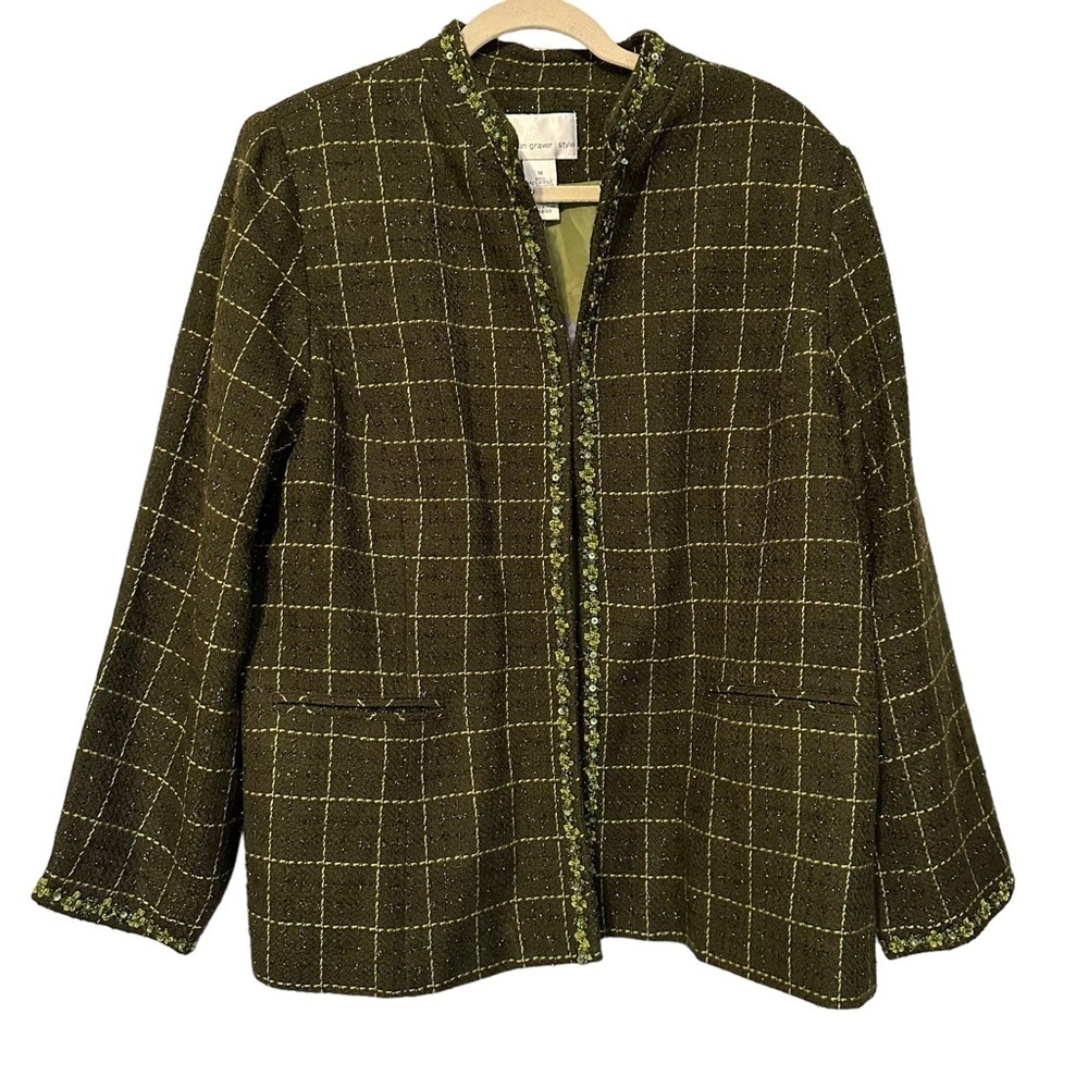Susan Graver Tweed Jacket Whimsigoth Quiet Luxury Artsy Cottage Preppy 1X NWT